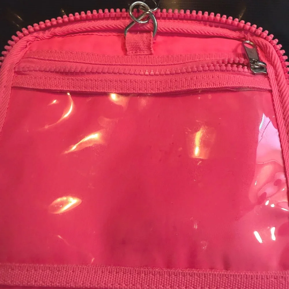 Victorias‎ Secret Pink Hanging Travel Toiletry Bag Hot Pink Makeup Cosmetic Case